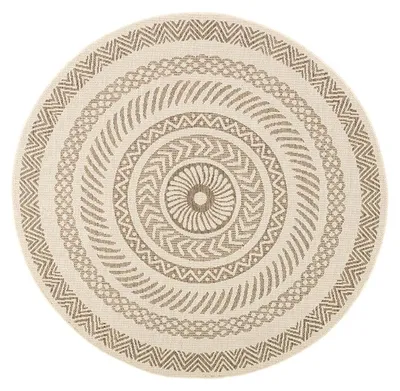 Produktbild von In- & Outdoor Jute Teppich Rund - Nomad Aztec Creme