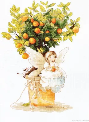 Imagen del producto de Luca-S Juego de punto de cruz "Mandarín", patrón de conteo, 19,5x28cm