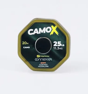 Produktbild von RidgeMonkey CamoX Soft Coated Hooklink - 20m Vorfachschnur, Tragkraft:25lbs/11.3kg