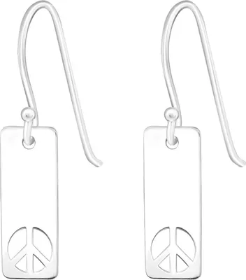 Produktbild von 925 Sterling Silber Ohrhaken Ohrringe mit Peace-Anhänger