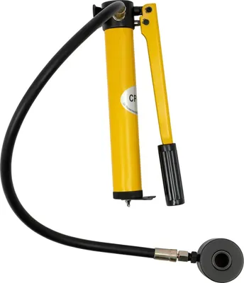 Immagine prodotto di Set di punzoni idraulici per foratura - Punzone a sbattimento da 8 tonnellate - 6 matrici da 22 a 60 mm - Acciaio Cr40 - Adatto per acciaio dolce, alluminio e plastica - Manuale - Colore giallo