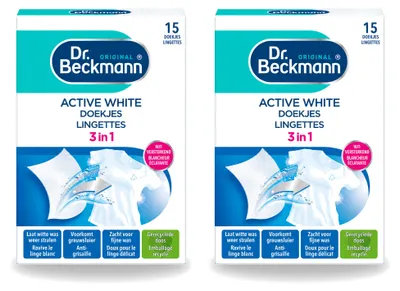 Produktbild von 2 x Dr. Beckmann Active White Wäschetücher gegen Grauschleier - Vorteilspackung - 2 Stücke
