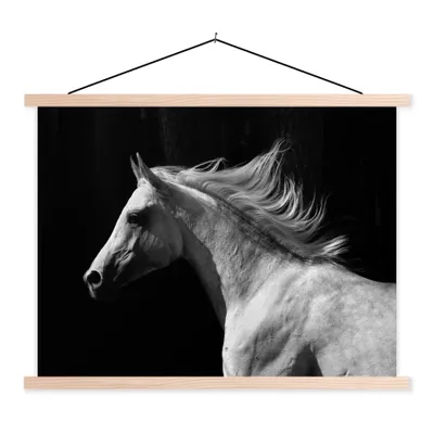Produktbild von MuchoWow® Textilposter Pferde - Tiere - Porträt 40x30 cm mit holzfarbenen Rahmen - Bilder