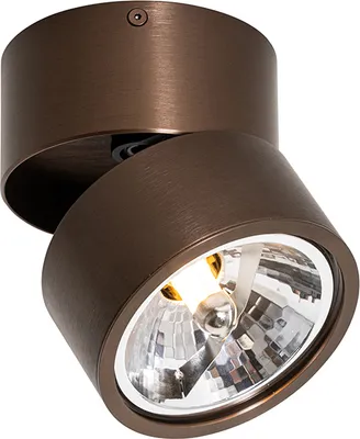 Produktbild von QAZQA - Design Moderner Wand Spot I Spotlight I Deckenspot I Deckenstrahler I Strahler I Lampe I Leuchte dunkelbronze rund verstellbar - Go Nine I Wohnzimmer I Schlafzimmer - Aluminium Rund - LED geei