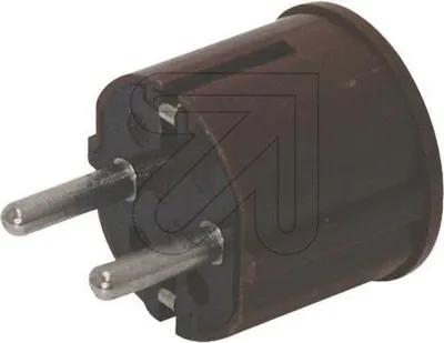 Produktbild von Schutzkontakt-Winkelstecker, Plastik, braun, 1 Stück