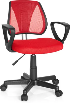 Produktbild von hjh OFFICE Kinderdrehstuhl KIDDY CD Schreibtischstuhl für Kinder höhenverstellbar mit Armlehnen Stoff / Netzstoff