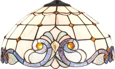 Produktbild von Clayre & Eef Lampenschirm Tiffany Ø 40x21 cm Beige Blau Glas