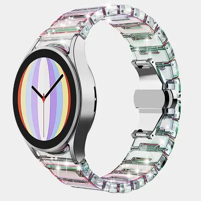 Obrázok produktu pre SYSTEM-S remienok 20 mm z PC pre Samsung Galaxy Watch 5 4 Smartwatch v transparentnej farbe