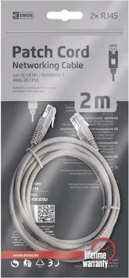 Obrázok produktu pre 2m patch kábel RJ45 sieťový kábel LAN kábel Ethernet Cat5E