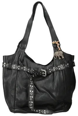 Produktbild von ANOKHI Leder Handtasche, lässig und stilvoll, mit Druckknopfverschluss und großzügigem Innenfach, 31x40x13 cm