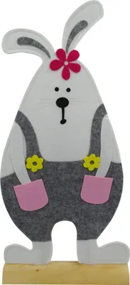 Produktbild von TrendLine Deko Osterhase Filz 83 cm weiß grau