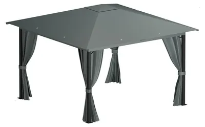 Produktbild von ALEOS Garten-Pavillon Monza 3x3 Meter, anthrazit 9m² wasserdicht UV30+