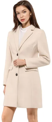 Produktbild von Allegra K Damen Einreihiger Peacoat A Linie Wintermantel