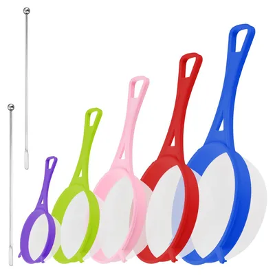 Immagine prodotto di 5 setacci da cucina in nylon, con frusta integrata
