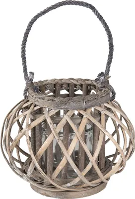 Produktbild von Clayre & Eef Windlicht Ø 28x20 cm Grau Holz