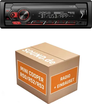 Produktbild von Autoradio Einbaupaket Pioneer MVH-S320BT passend für Mini Cooper R50/R52/R53 + Business Radio | Bluetooth USB
