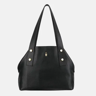 Produktbild von MAKEDA - Schwarze Lederhandtasche