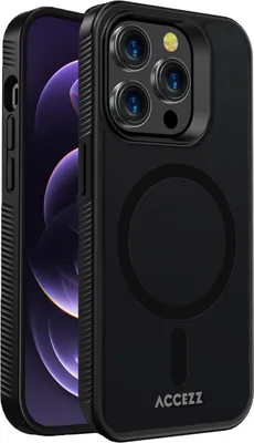 Produktbild von Accezz Rugged Frosted Back Cover mit MagSafe iPhone 14 Pro - Schwarz