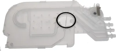 A clear product shot of a water inlet pressure chamber with a flow meter.
