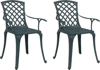 Produktbild von Gartenstühle 2 Stk. Grün Aluminiumguss