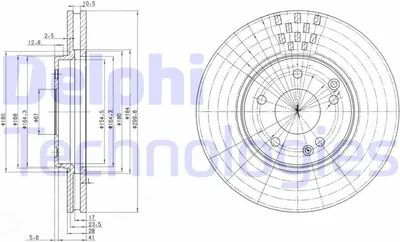 Produktbild von 2x DELPHI Bremsscheibe BG3396 passend für MERCEDES-BENZ C-Klasse T-modell (S203)