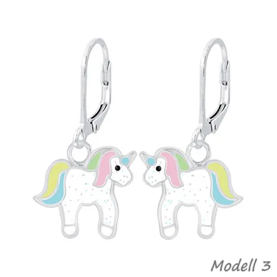 Produktbild von Kinderohrringe „Einhorn“: 925 Silber Ohrhänger für Mädchen Modell 3