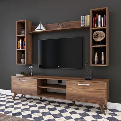 Obrázek produktu pro Skye Decor, M5 - 240, TV stolek, ořech, 100 % MELAMÍNOVANÁ DESKA, 180 x 35 x 48,6 cm