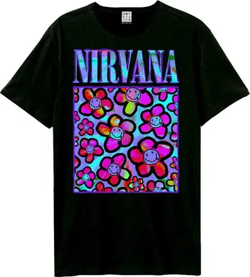 Produktbild von Nirvana - T-Shirt Neon Flowers - Amplified - schwarz