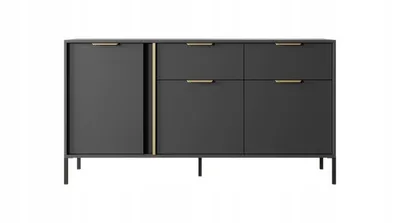 Produktbild von Sideboard Daros - Kommode 150 cm - Wohnzimmerkommode mit 3 Türen & 2 Schubladen - Anthrazit
