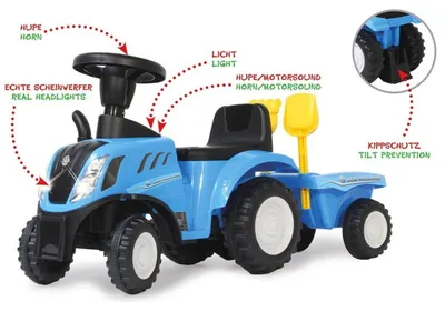Produktbild von Jamara New Holland T7 Tractor, 1 Jahr(e), 4 Rad/Räder, Schwarz, Blau, Batterien erforderlich