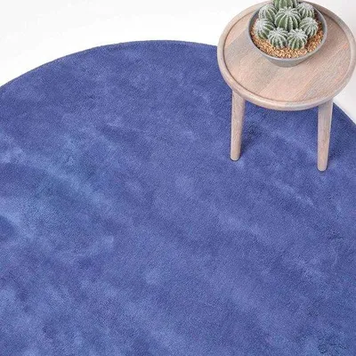 Productafbeelding van Famanu kindertapijt, rond, blauw, diameter 70 cm
