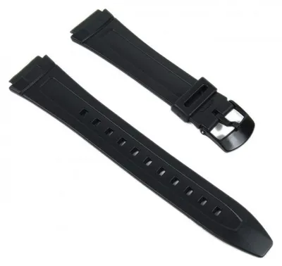Produktbild von Casio Collection Uhrenarmband 18mm | Resin schwarz | AW-80 | AW-82