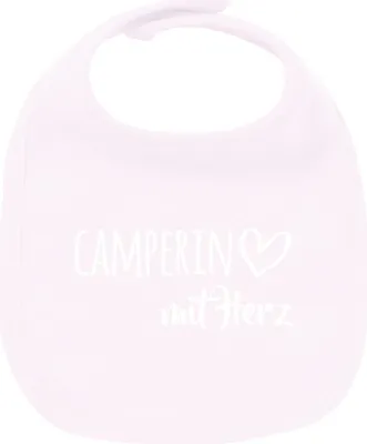 Produktbild von Huuraa Unisex Babylatz Camperin mit Herz Geschenk Babypink  Baumwolle Camperin Mitbringsel