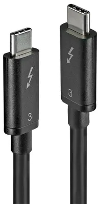 Produktbild von Lindy 41555, Männlich, Männlich, 0,5 m, 40 Gbit/s, Schwarz