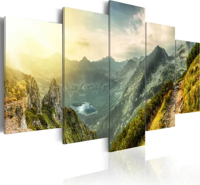 Produktbild von Leinwandbilder 200x100 cm c-B-0037-b-m Vlies Leinwandbild 5 tlg Kunstdruck modern Wandbilder XXL Wanddekoration Design Wand Bild GEBIRGE LANDSCHAFT NATUR