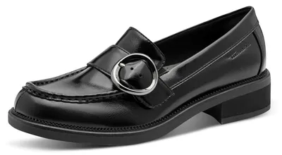 Productafbeelding van Tamaris dames slipper met brede pasvorm, zwart lakleer, maat 39