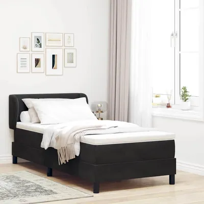 Imagen del producto de Maison Exclusive: Base de cama con somier y colchón, cabecero , 90 x 190 cm, tapizado en terciopelo