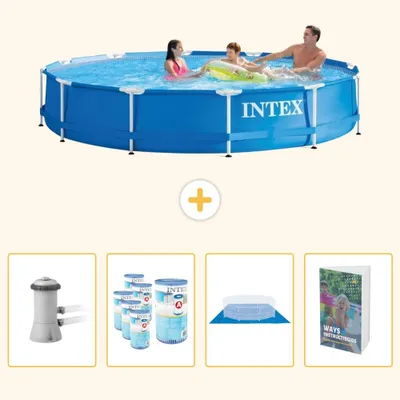 Productafbeelding van Framezwembad, rond - 366x76 cm - 5-delig - SCB103