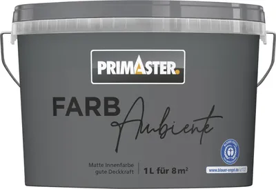 Produktbild von Primaster Farbambiente Wandfarbe matt stahlgrau 1 L