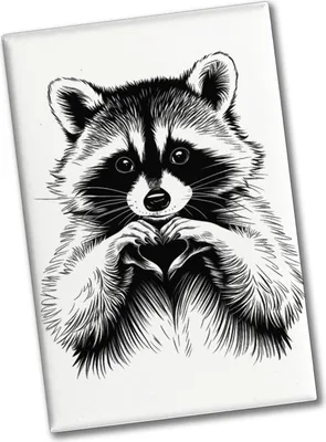 Produktbild von Waschbär zeigt Herz Souvenir Magnet für Tierliebhaber