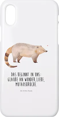 Produktbild von Mr. & Mrs. Panda Iphone 10 Handyhülle Nasenbär - Weiß - Geschenk, Nasenbären, Hülle, Cover, Handy, X, Lustige Sprüche, Rüsselbär, Bär