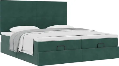 Produktbild von Möbel Ottoman-Bett mit Matratzen Dunkelgrün 180x200 cm Samt - Klassische Betten 3313757