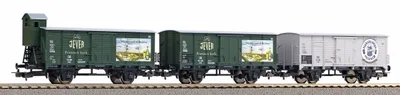 Zdjęcie produktu dla Piko Zestaw 3 wagonów krytych G02 "Browary północnoniemieckie" DB III - 58398