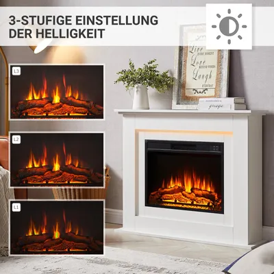 Produktbild von Elektrokamin Standkamin BALDERIA Finn – Heizung bis 2000 W, weiss