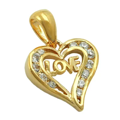 Produktbild von Anhänger 15x15mm Herz vergoldet 3 Mikron gold 15x15mm