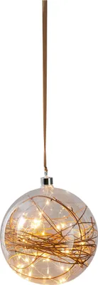 Produktbild von EGLO LED-Weihnachtskugel für Innen, beleuchtete Glaskugel zum Aufhängen Ø 20 cm, Leuchtkugel zum Hängen, extra-warmweiß, Strom-Betrieb