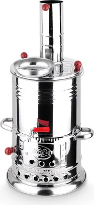 Produktbild von Holzkohle Samowar Kömürlü Odun Semaver Camping Teekocher ohne Teekanne ca 3,5 L