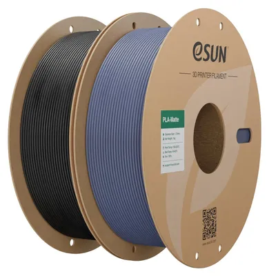 Obrázek produktu pro eSUN, vylepšený matný filament PLA, 1,75 mm, tmavě černá + tmavě šedá barva, 2 kg