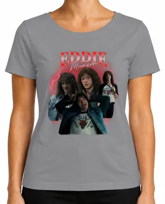 Produktbild von Eddie Munson Hellfire Club Stranger Metal Geschenk Vintage Serie Damen T-Shirt, Grau, M