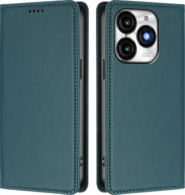 Immagine prodotto di Custodia in pelle per itel A70, flip case magnetico in Finto cuoio con supporto Verde